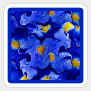 blue flowers abstract Sticker